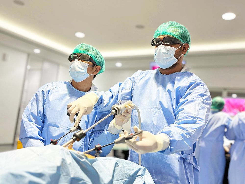 Health care professionals in an operating room